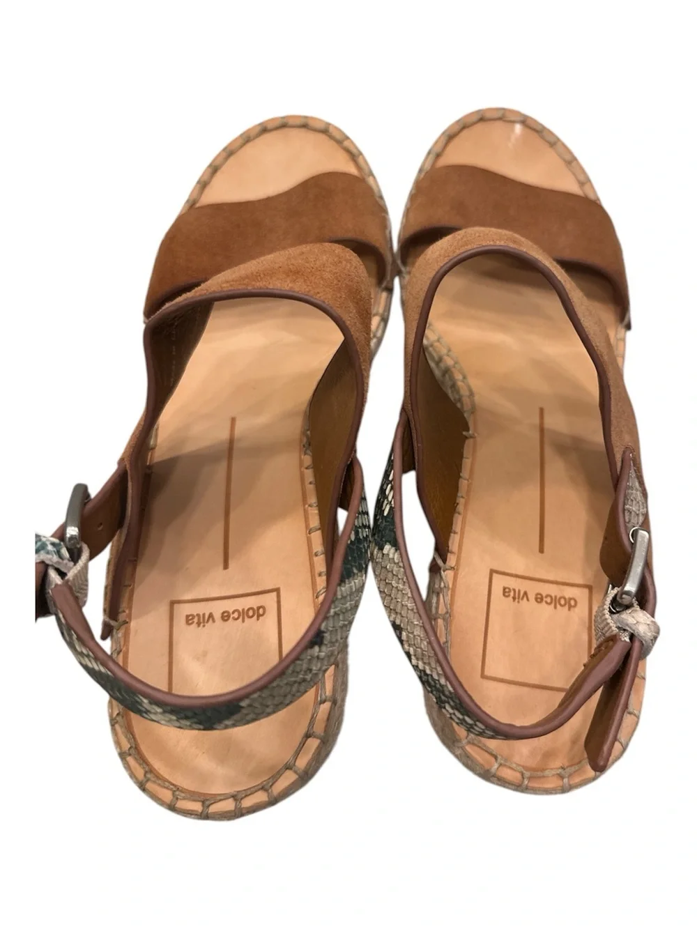 Dolce Vita Spiro Brown Suede Espadrille Wedge Sandals